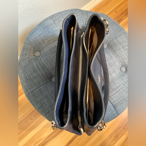 Kate Spade - Hailey Medium Pebbled Leather Shoulder Bag - Navy - Picture 8 of 10